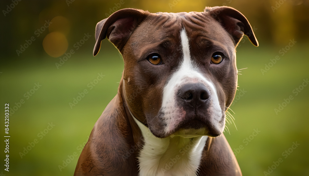 closeup of a american staffordshire terrier
