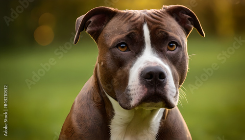 closeup of a american staffordshire terrier