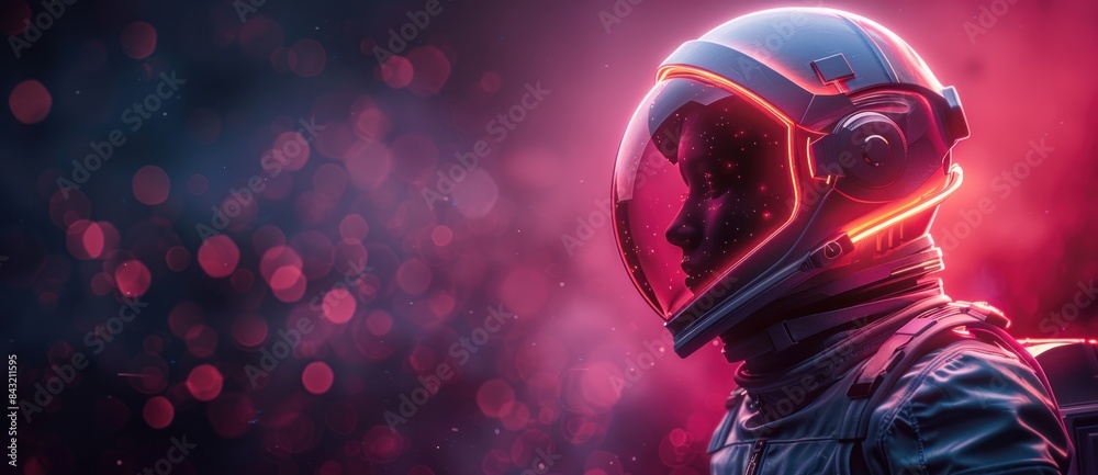 Cyber robot wearing a futuristic helmet Cyber robot wearing a futuristic helmet