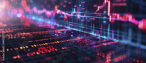 The digital display showcases a variety of financial chart patterns  featuring sleek design and detailed data for insights.