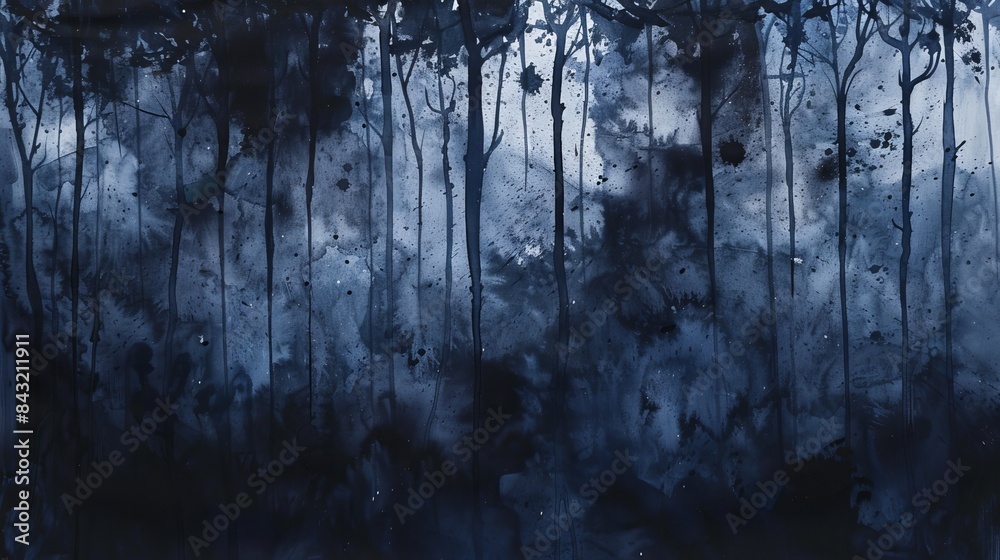 Obraz premium Abstract blue and black watercolor splatter background for design and art