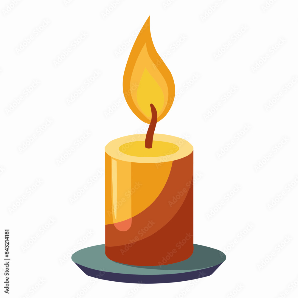 burning candle on a white background burning candle on a white background