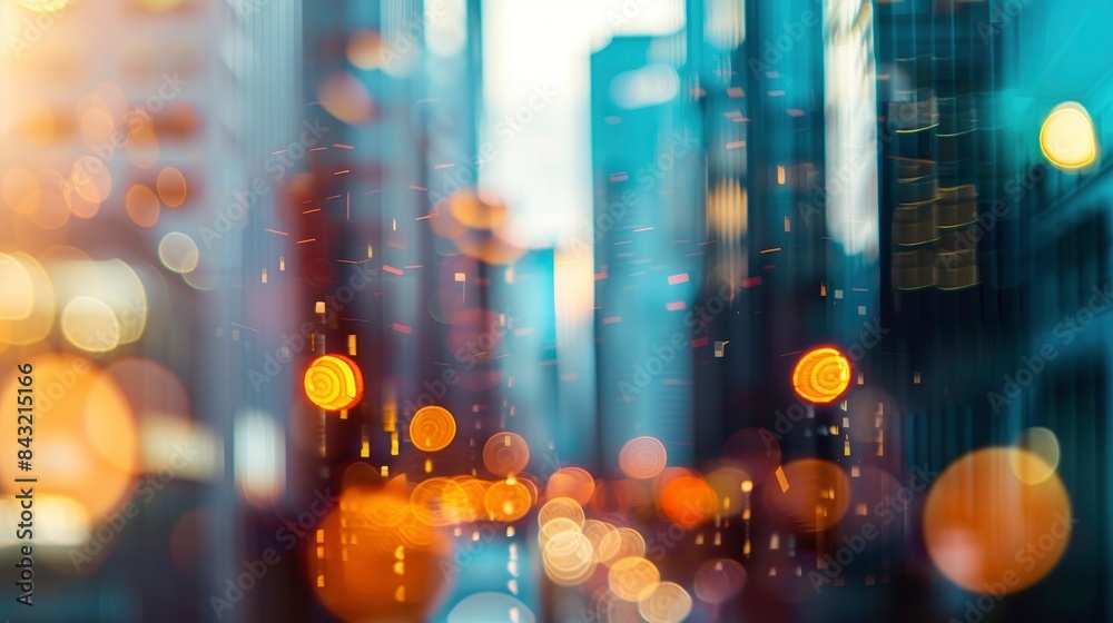Abstract blurred image of buildings in the city, banner background, created by ai Abstract blurred image of buildings in the city, banner background, created by ai
