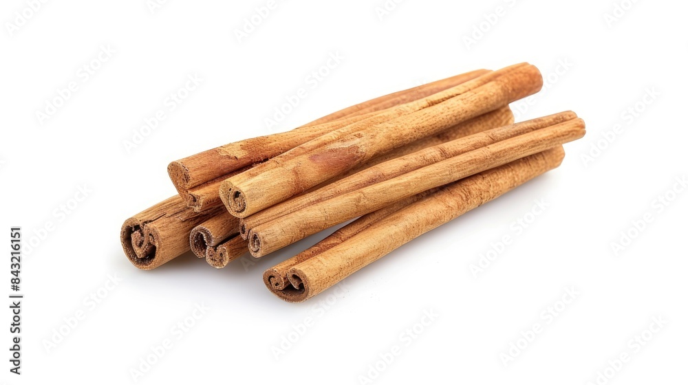Isolated white background cinnamon spice sticks Isolated white background cinnamon spice sticks