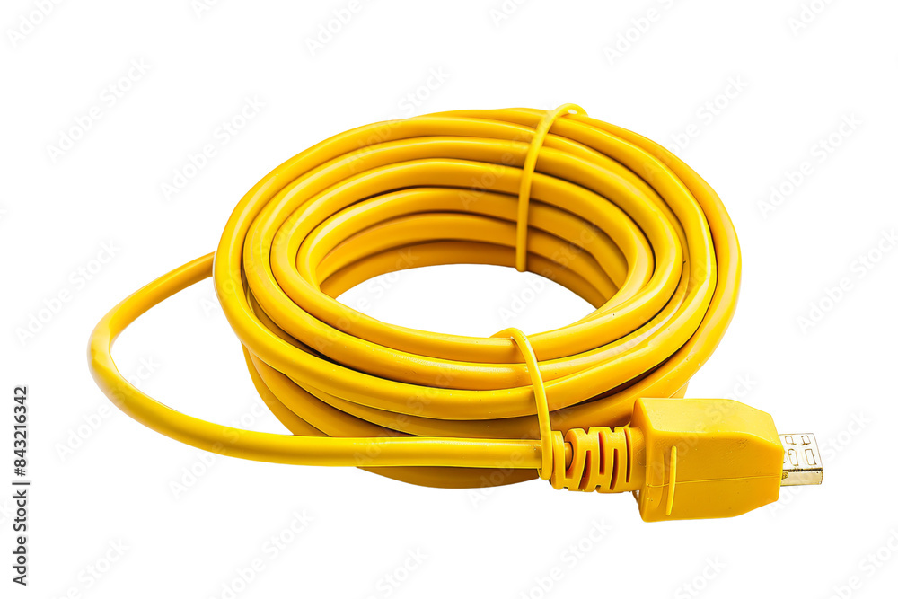 Yellow Cable isolated on white Background Yellow Cable isolated on white Background