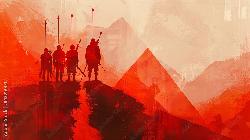 © Gulkhanim - Abstract grunge red and black background with arrows for dark and powerful designs © Gulkhanim - Abstract grunge red and black background with arrows for dark and powerful designs