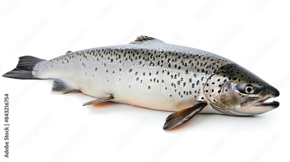 fresh salmon on white background. fresh salmon on white background.