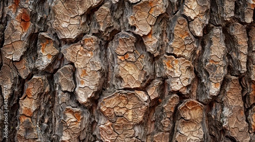 Detail of rough cracked tree bark
