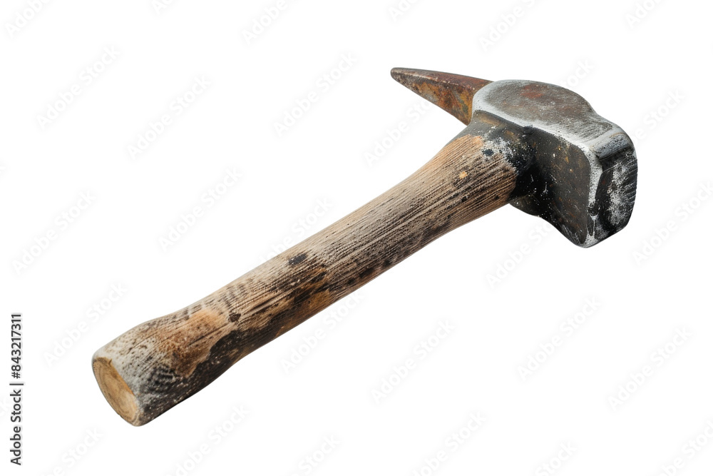 Old Rusty Hammer with Wooden Handle