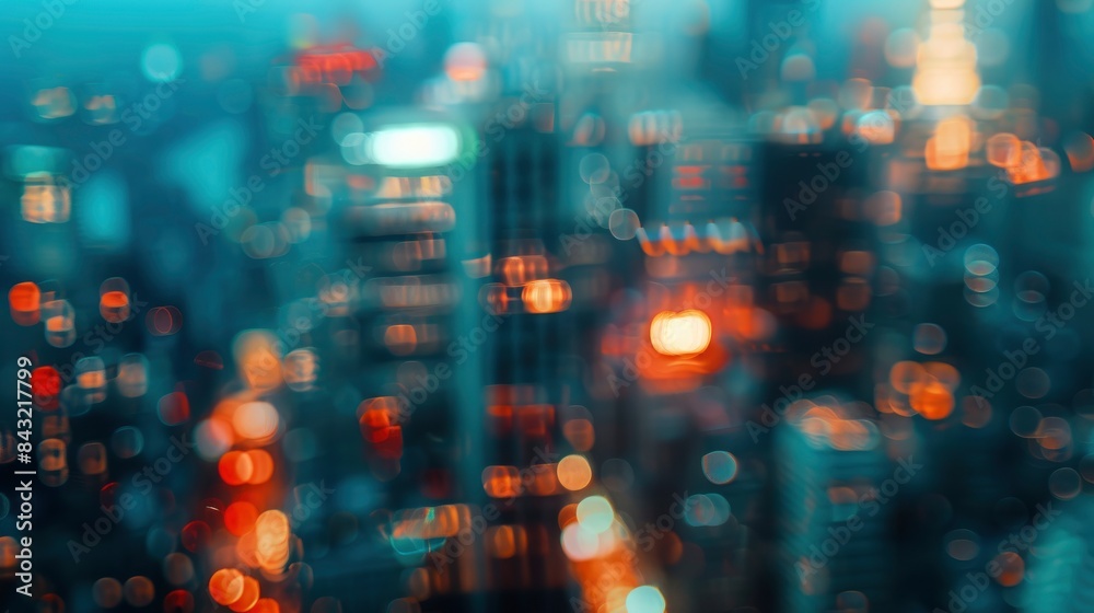 Abstract blurred image of buildings in the city, banner background, created by ai
