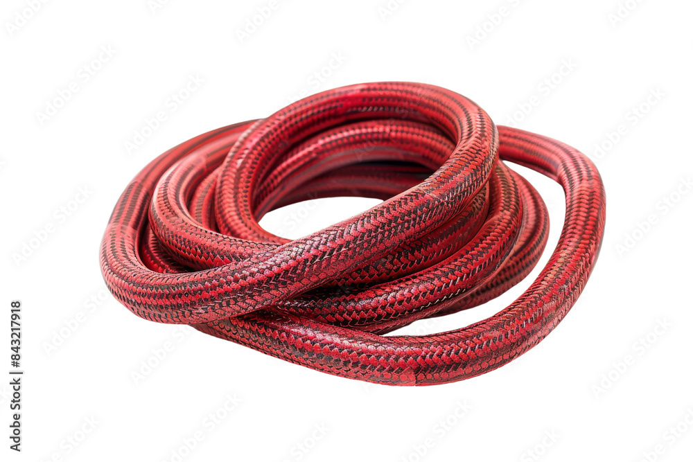 Red braided cable isolated on white Background Red braided cable isolated on white Background