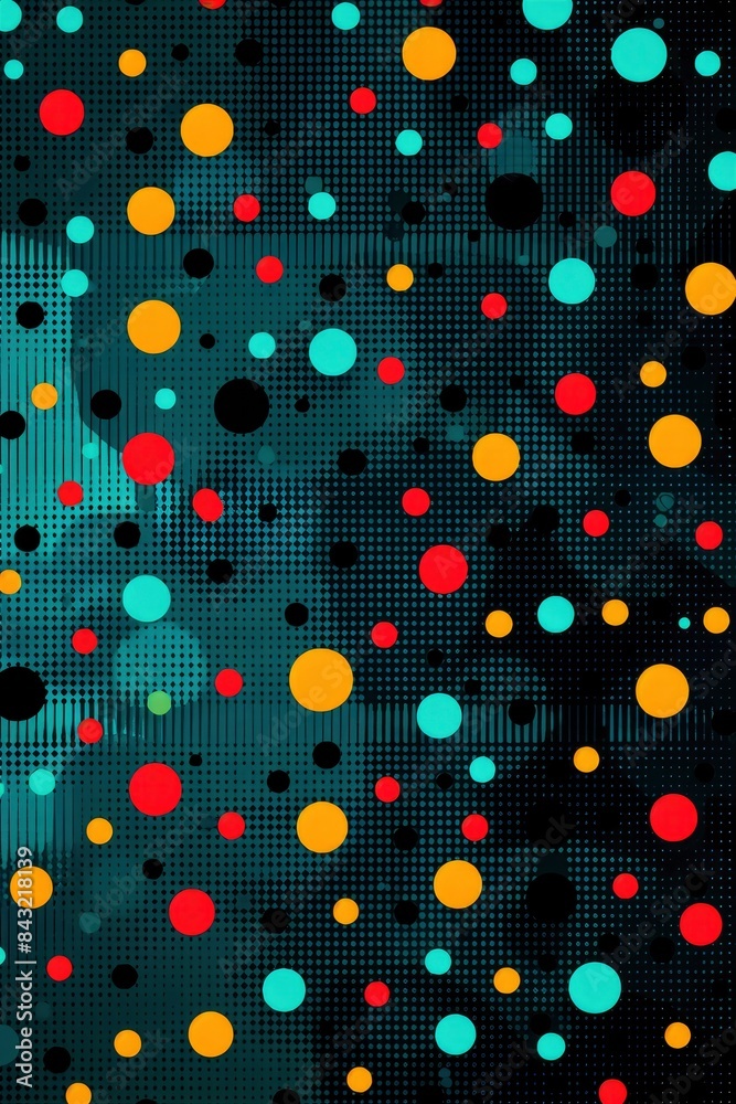 Retro polka dot pattern with vibrant colors Retro polka dot pattern with vibrant colors