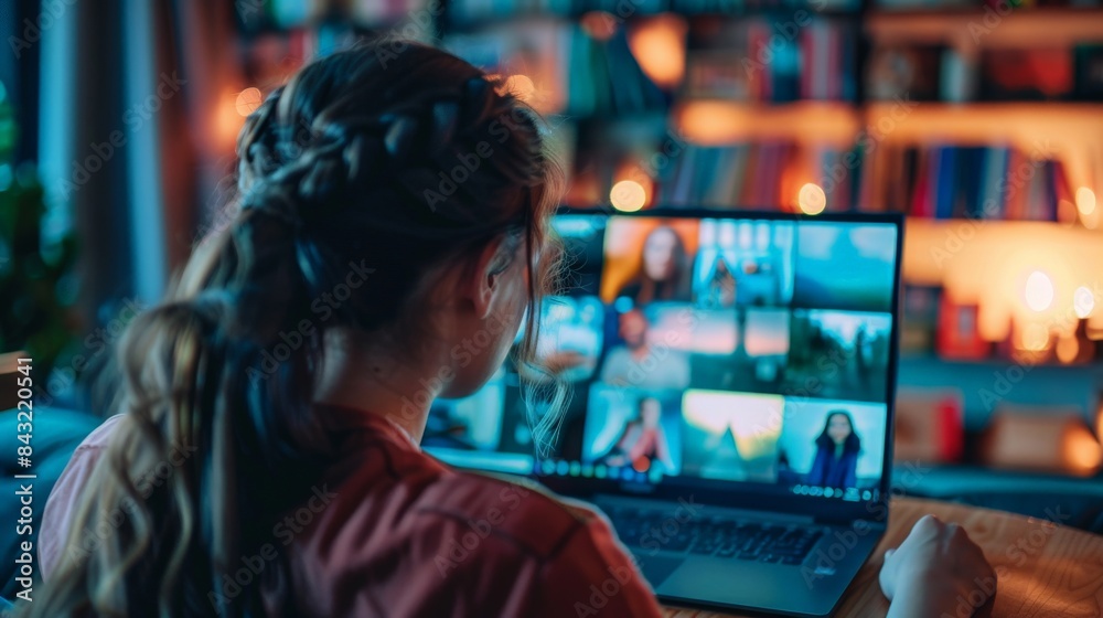 Person attending a virtual mental health workshop on a laptop