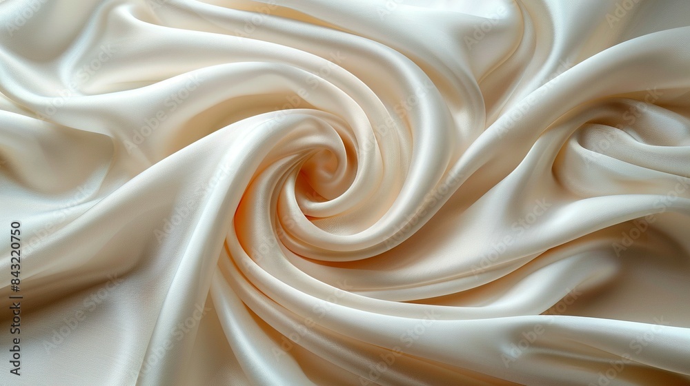 Fototapeta premium Ethereal Charm: Ivory Silk Bedding and Bridal Couture