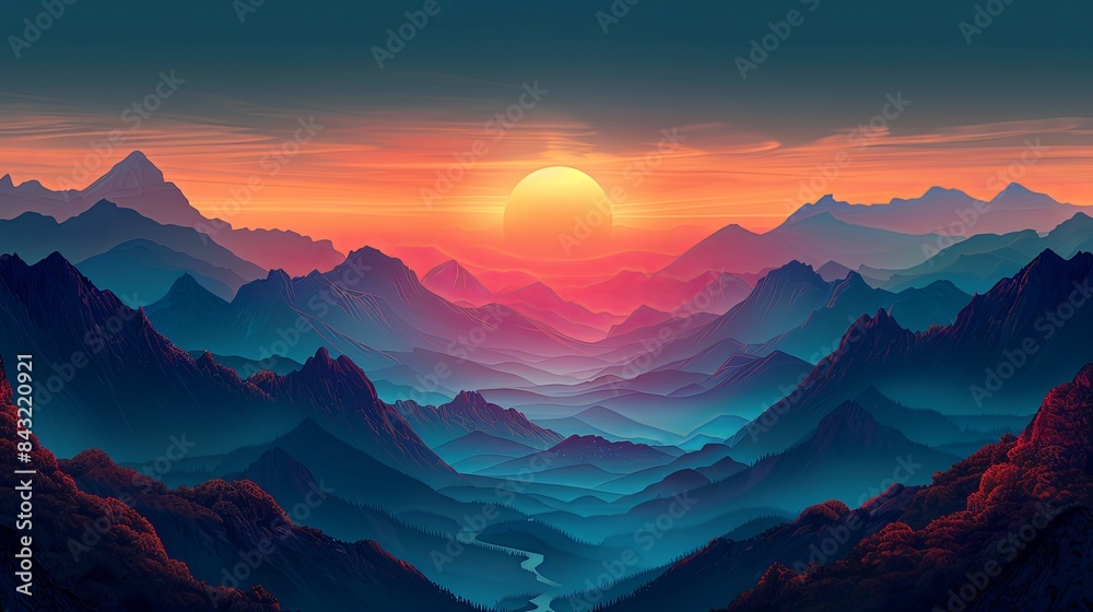 travel themed vector background adventurous shades of expedition green and exploration blue. vector illustration of an adventurous landscape with towering mountains and winding trails travel themed vector background adventurous shades of expedition green and exploration blue. vector illustration of an adventurous landscape with towering mountains and winding trails