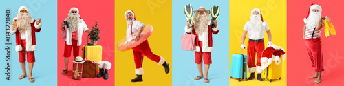 Group of Santa Clauses on c...