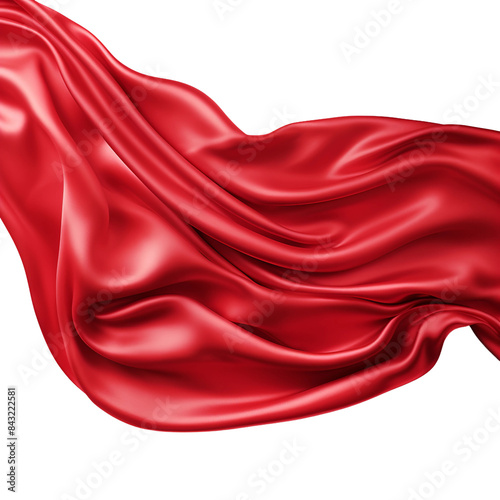 red satin fabrick banner isolated background