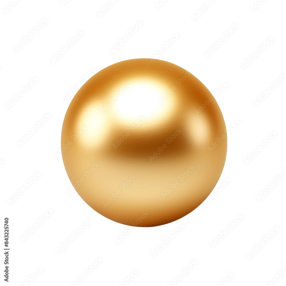 Obraz premium smooth gold ball on an isolated white background, png
