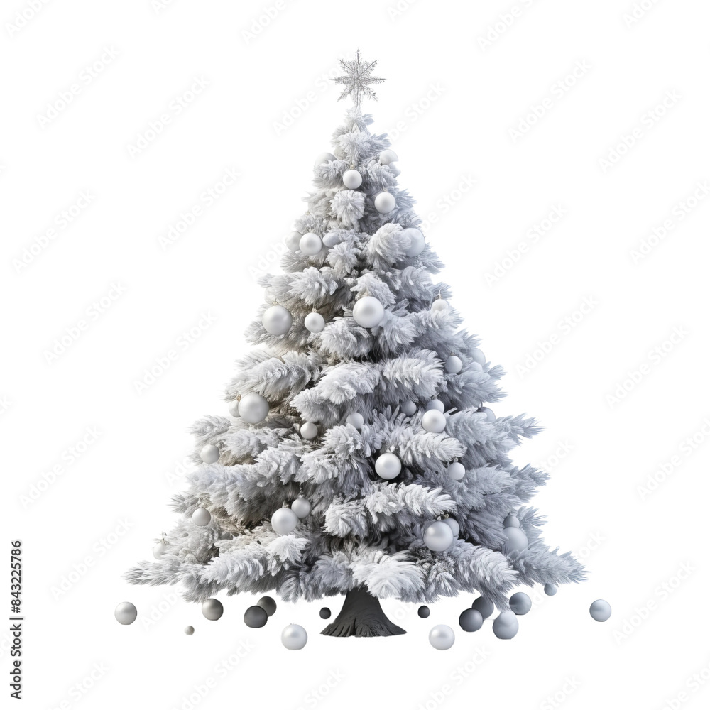 Fototapeta premium white christmas tree, png