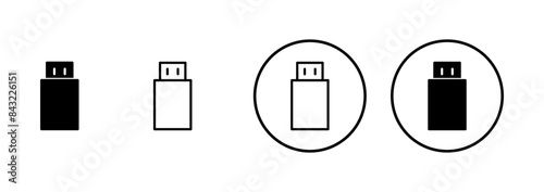 Usb icon vector isolated on white background. Flash disk icon vector