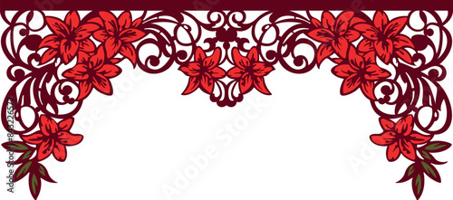 Openwork lambrequin flowers 0001. The drawing is prepared for CNC cutting.
The images are created without the use of any artificial intelligence software at any stage.