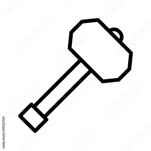 Hammer line icon. Medieval icon. Medieval icon isolated on white background. Transparent background, minimalist symbol. Vector images