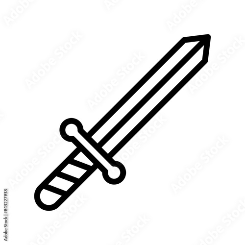 Sword line icon. Medieval icon. Medieval icon isolated on white background. Transparent background, minimalist symbol. Vector images