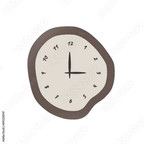 Creative brown clock illustration