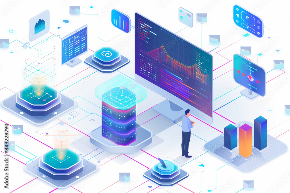 Obraz premium Design an AI-powered query optimization tool that automatically improves the performance of database queries by analyzing patterns and suggesting modifications