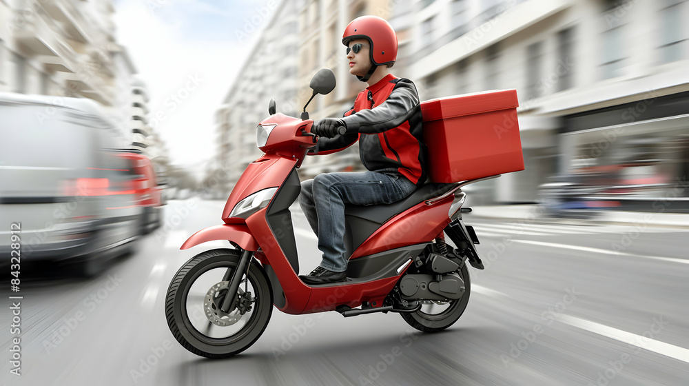 Photo Realistic Food Delivery Symbol with Ample Space for Text on Blue Background Ideal for Business Plans, Milestones, and Delivery Strategies in Stock Photo Concept Photo Realistic Food Delivery Symbol with Ample Space for Text on Blue Background Ideal for Business Plans, Milestones, and Delivery Strategies in Stock Photo Concept