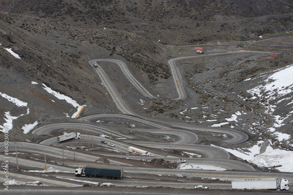 Famous road in Chile, as know as Estrada de Los Caracoles.
