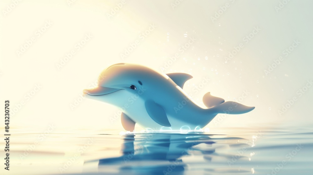 Cute dolphin swimming in the ocean for summer vacation designs Cute dolphin swimming in the ocean for summer vacation designs