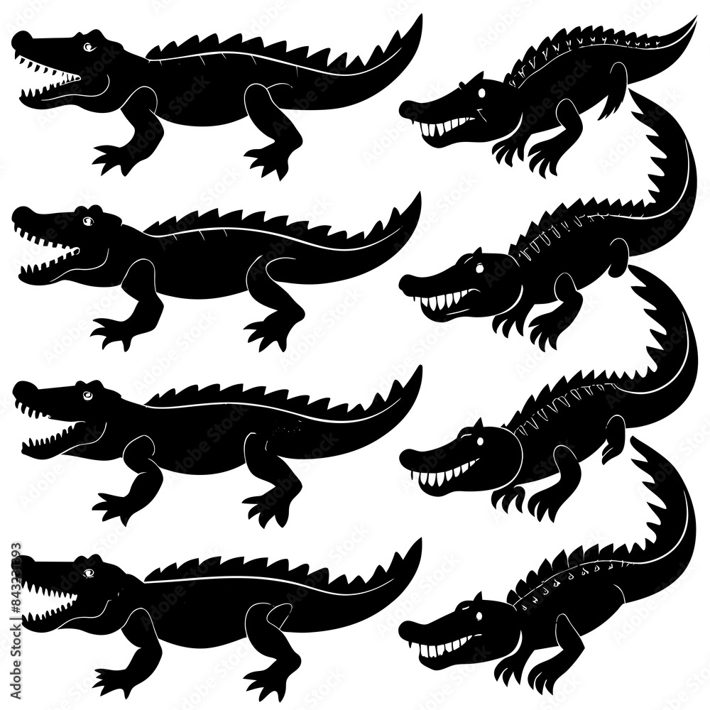 Naklejka premium set of dragons