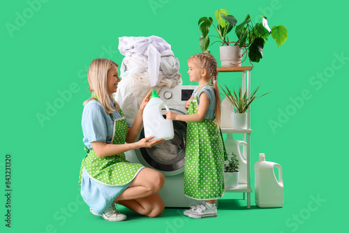 Mother and daughter laundry...
