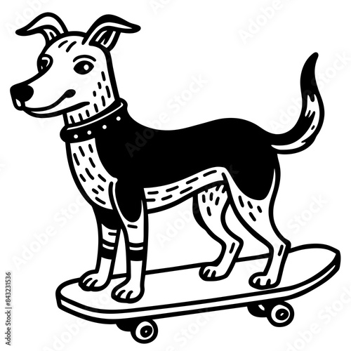 black and white dog