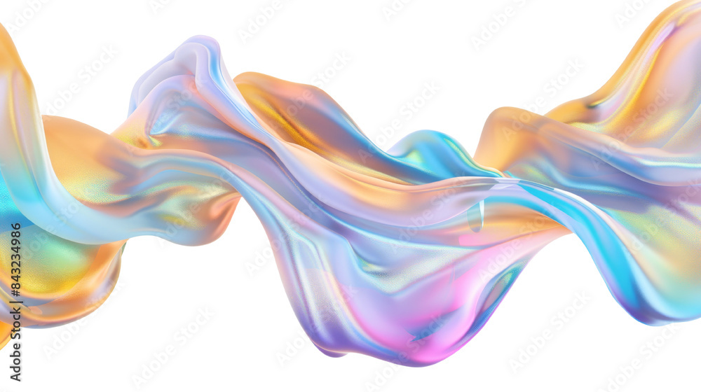 Fototapeta premium Shiny abstract gradient wave fluid on transparent background