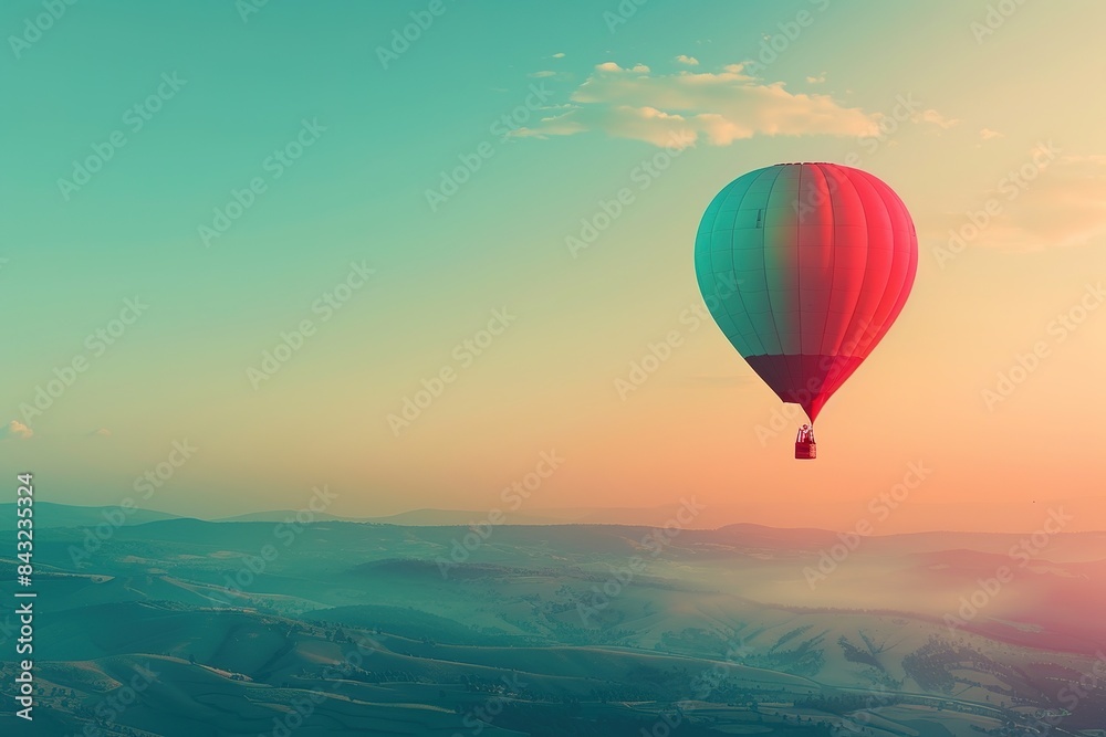 Fototapeta premium hot air balloon floating in the sky