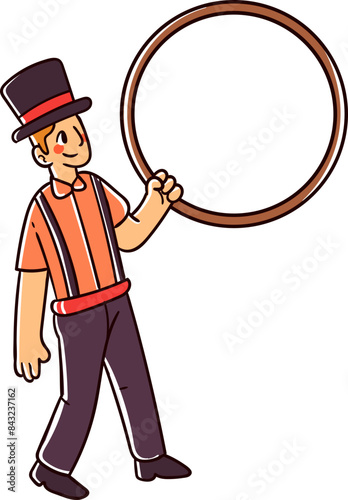 Hand-drawn lion charmer character