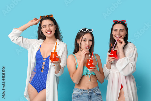 Beautiful young women in sw...