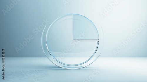 Glass circle with sky and clouds for business or presentation