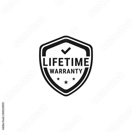 Lifetime warranty insignia or label vector isolated. The Lifetime warranty insignia or label vector isolated for product packaging design element.