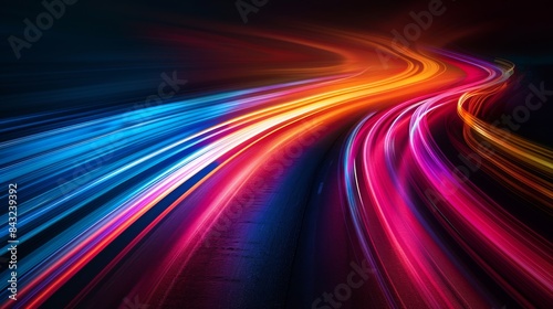 Light streaks painting a vibrant spectrum against a dark background.