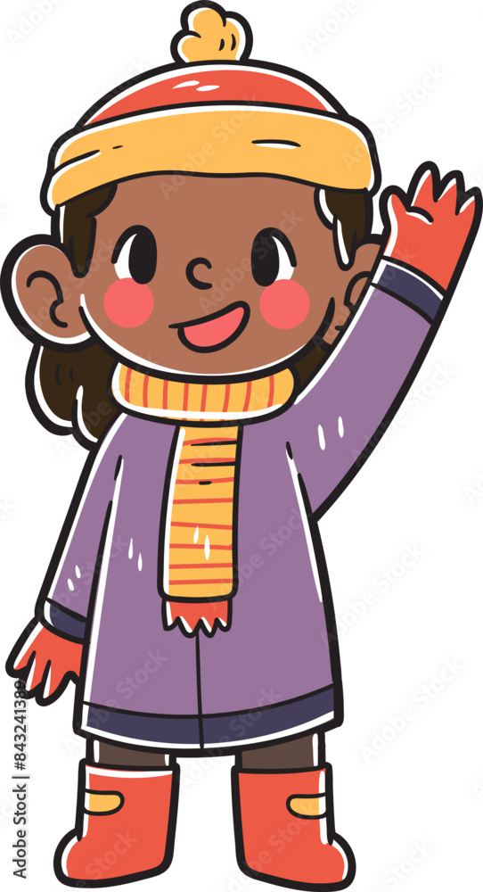Kids character wearing a winter costume
