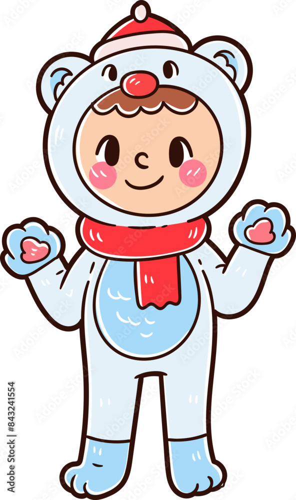 Kids character wearing a christmas costume Kids character wearing a christmas costume