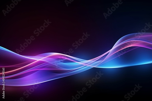 Abstract futuristic backdrop with glowing waves and neon lines concept of energy, technology