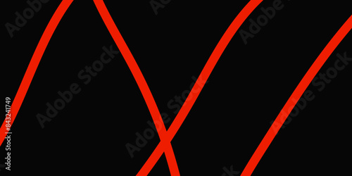 Red zig zag neon light on black background