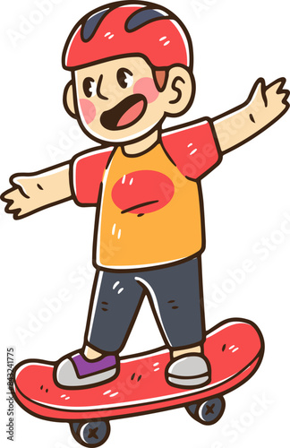 Girl character playing skateboard