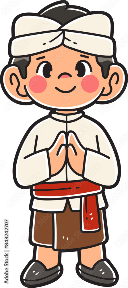 Kids character wearing a Indonesian traditional clothes Kids character wearing a Indonesian traditional clothes