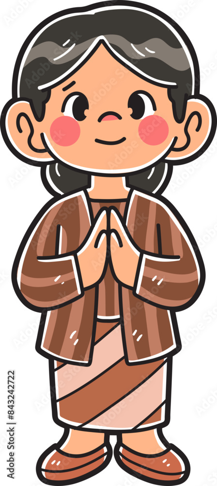 Kids character wearing a Indonesian traditional clothes Kids character wearing a Indonesian traditional clothes
