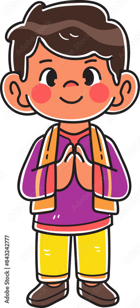 Kids character celebrating a diwali event party